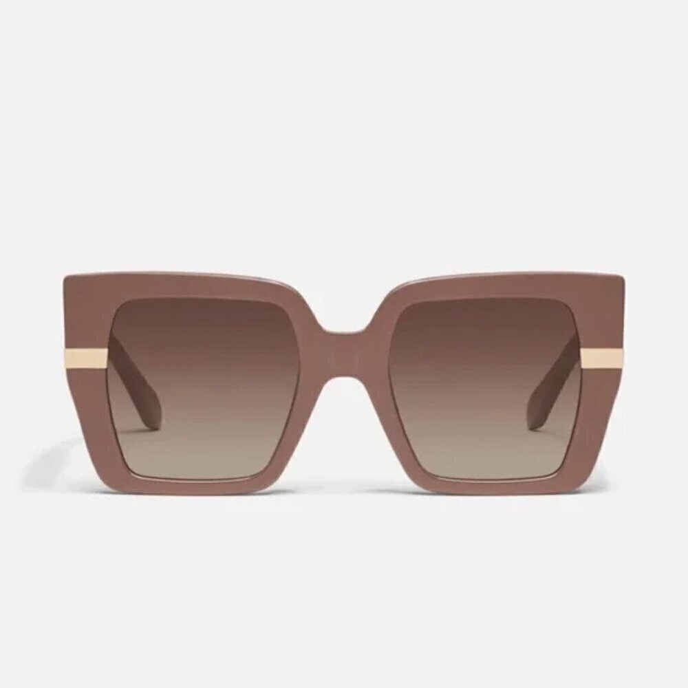 New Quay Australia Notorious Square Doe Frame/ Brown Lenses Sunglasses